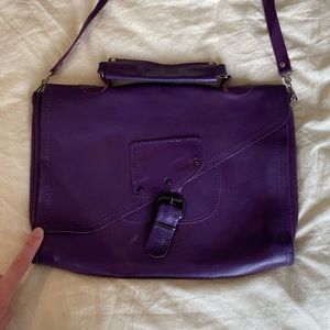 Vintage purple leather crossbody purse.